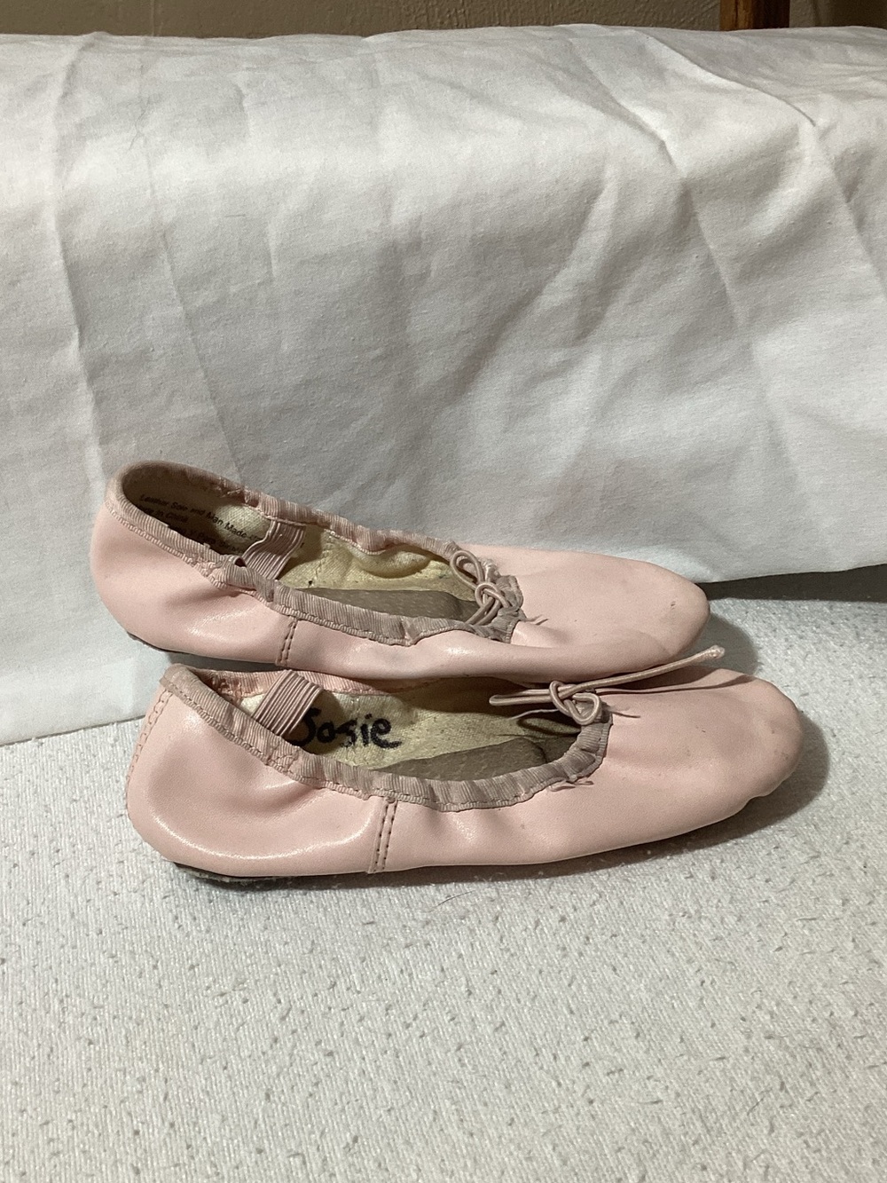 Freestyle Pale Pink Ballet Flats with Bow Trim